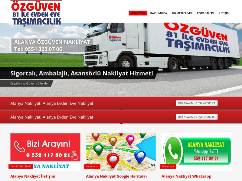 Ozguvennakliyat Web Tasarım Masaüstü