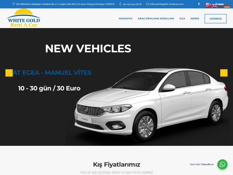 Whitegold-rentacar Web Tasarım Masaüstü