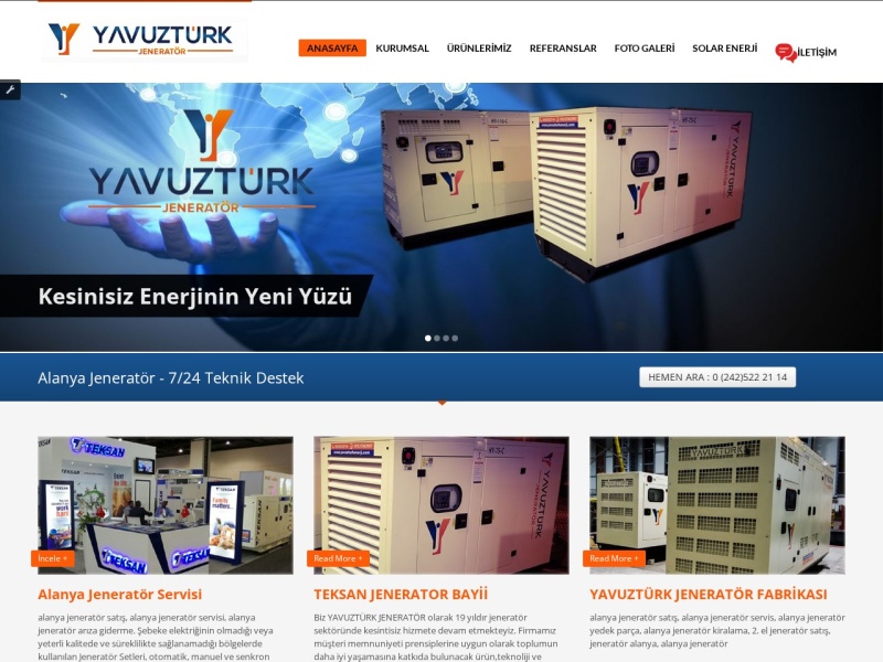Yavuzturkjenerator Web Tasarım Masaüstü